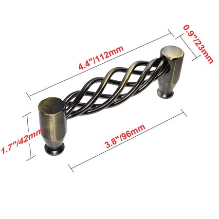 Utopia Alley 3.8 in. Center to Center Aire Cabinet Pull, Antique Brass, 10PK HW257PLAB021-10